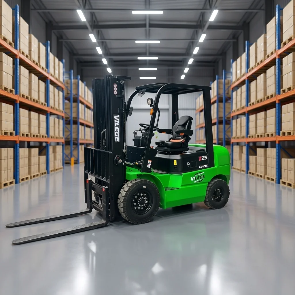 Xe nâng điện Pin Lithium VILEGE 2.5 Tấn Z25 trong kho logistics hiện đại