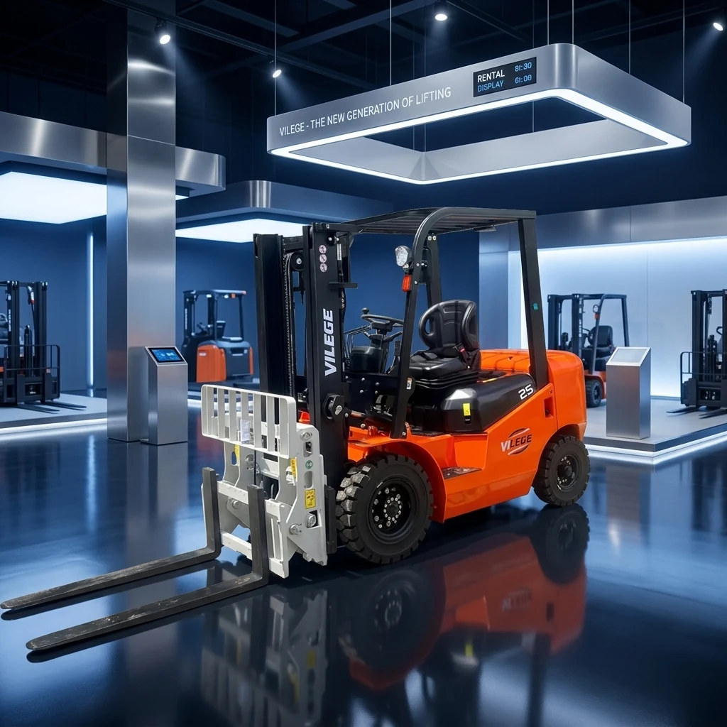Cho thuê xe nâng VILEGE kèm bộ kẹp chuyên dụng